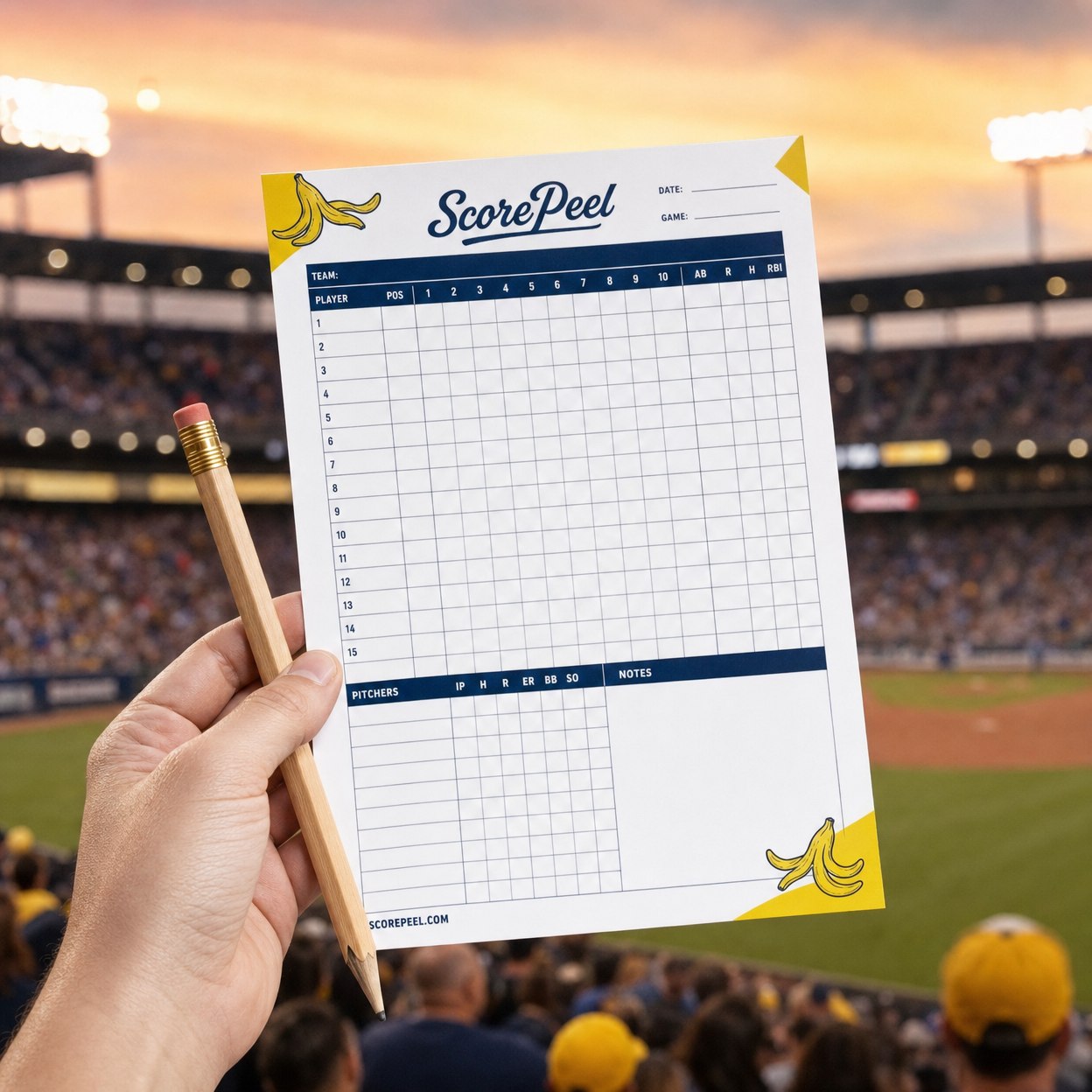 Banana Ball Single-Game Scorecard — Digital Download
